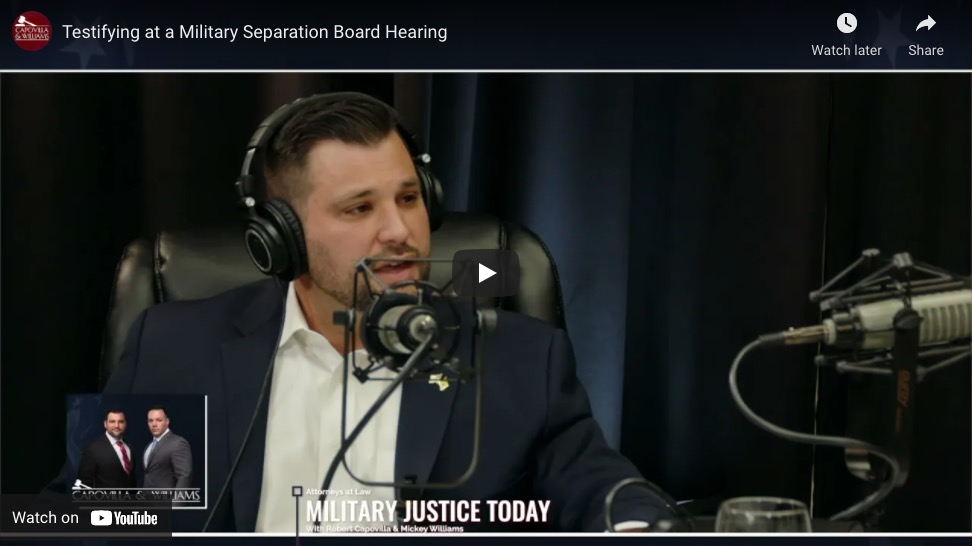 Testifying at a Military Separation Board Hearing