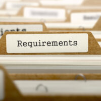 Requirements Concept with Word on Folder.