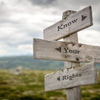 know your rights text on signpost
