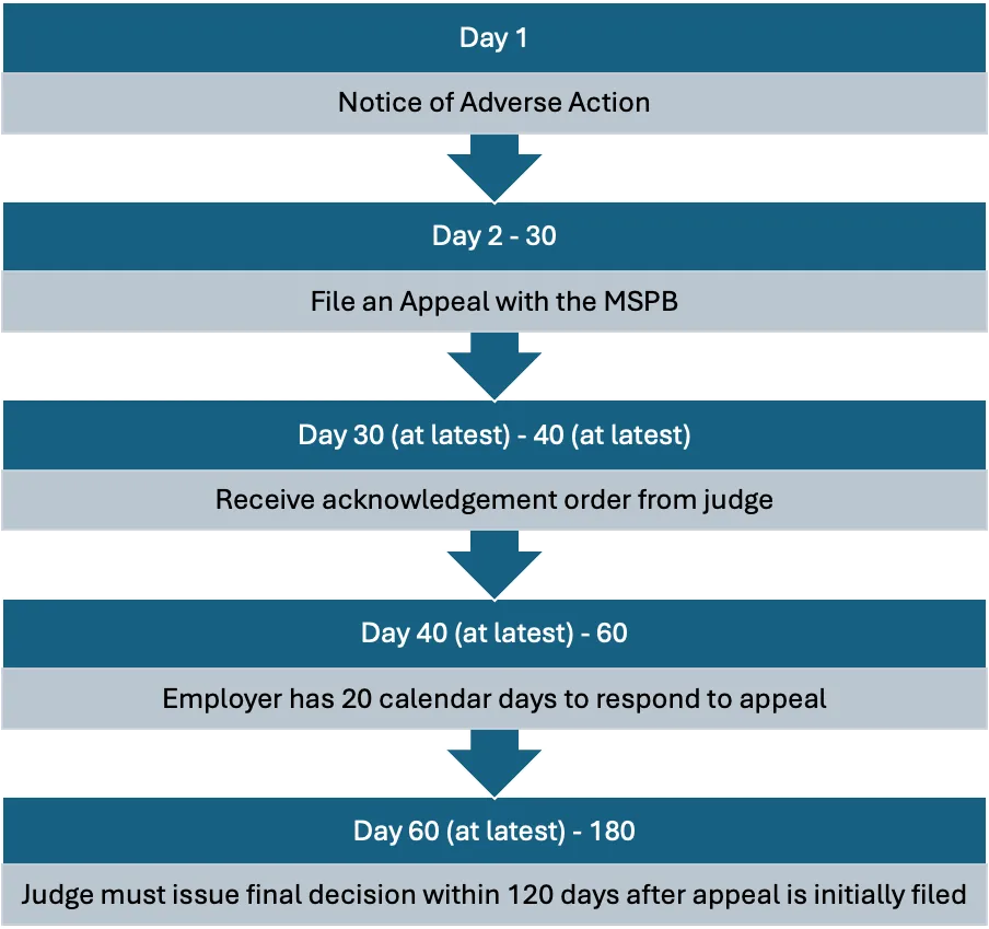 The timeline for an MSPB appeals